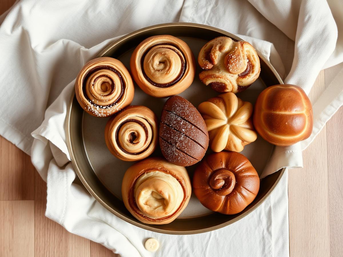 Tray of fresh pastries